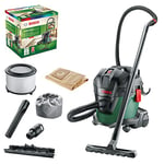 Bosch Home and Garden Wet and Dry Vacuum Cleaner UniversalVac 15 (1000 W, with Blowing Function, container volume: 15 L, in carton packaging), Green