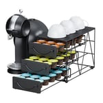 Coffee Pod Storge for Dolce Gusto, 3 Tier Coffee Pods Holder with Sliding Drawer, 45 Capsule Capacity Pod Drawer Dispenser, Metal Coffee Pods Organizer Anti Vibration for Kitchen Office Storage