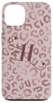 Coque pour iPhone 13 Letter H Initial Leopard Rose Pink Cheetah Monogram