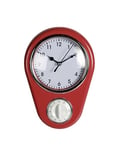 DONREGALOWEB Horloge de Cuisine Murale avec minuteur pour Nourriture Rouge 22,5 cm