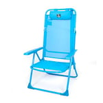 Crevicota Mark Marques de qualité Bleu 901 Fauteuil Haut Pliable 8 Positions d'inclinaison.