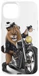 Coque pour iPhone 15 Plus Lion Riding Classic Chopper Moto