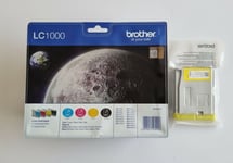 NEW Genuine Brother LC1000 Multipack Black + Tri-Color Ink Cartridges