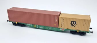 Acme 40416 Tank Chargé Stb , Livrée Vert Avec Container HC 40ft Tal + 20ft Msc