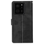 Case for Xiaomi 13T & 13T Pro, Card Holder, Video Stand, Vintage Series, Black