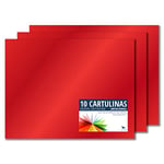 RAYLU PAPER – Papier coloré métallisé 50 x 65 cm, 10 Feuilles Papier Cartonné 180g/m², cartons professionnels de couleurs pour bureau, l’artisanat (Rouge Métallisé)