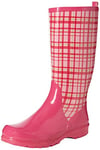 Playshoes Plaid Wellies Wellington Boots- Bottes de neige femme - Rose - Pink - Pink (rose 14), 37 EU (4 UK)