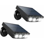 Debuns - 4 led Solaire Éclairage Extérieur avec Panneau Solaire Haute Puissance 2W, Détecteur de Mouvement, 360° Sans Fil Réglable Sans Fil Jardin