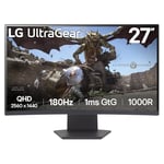 LG UltraGear Curved Gaming Monitor 27GS60QC, 27 inch, 1440p, 180Hz, 1ms Response Time, VA Panel, AMD FreeSync, Smart Energy Saving, DisplayPort, HDMI