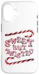 Coque pour iPhone 16 Sweet But Twisted. Bâtonnets de canne à sucre d'orge. Noël amusant