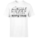 Star Wars The Mandalorian Helmets Line Art - Light Base Men's T-Shirt - White - XS