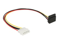 Delock Sata 15-Polig Kontakt &Gt  4-Polig Molex Hane Metall - Strømforsyningsadapter - Sata Ström (R) Op-Vinklet Til 4-Pin Intern Ström (12 V) (Han) - + 5, + 12 V - 30 Cm