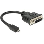 DeLOCK Adaptateur HDMI, DVI 65563 [1x HDMI mâle D Micro - 1x DVI Femelle 24+5 pôles] 20.00 cm Noir