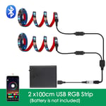 USB Bluetooth RGB Led Strip Light Battery Powered Scooter Flexible Diode Tape Le