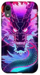 Coque pour iPhone XR Cyber Dragon fluo