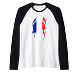 Spartan warrior French flag. Design France Vintage Raglan Baseball Tee