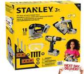 Stanley Junior Toy Power Tool Set Drill, Saw, Jig Saw Plus 15 Parts Child DIY