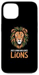 Coque pour iPhone 13 Visage de lion drôle Meme Lions Citations Just A Man Who Loves Lions