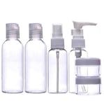 Travel Holiday Clear Plastic Bottles Set for Makeup Cosmetic Toiletries Liquid Containers