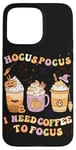 iPhone 15 Pro Max Halloween Groovy Hocus Pocus I Need Coffee To Focus Case