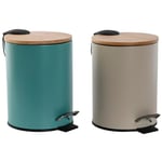 Home ESPRIT Poubelle beige turquoise moderne 3 l (2 unités)