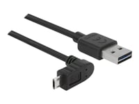 Delock Easy - Usb-Kabel - Usb (Hane) Omvänd Till Micro-Usb Typ B (Hane) Uppåt/Nedåt Vinklad, Omvänd - Usb 2.0 - 5 M - Svart