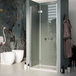 Idralite - Porte de douche avec easy-clean verre transparent h. 190 mod. Flip porte + profil 70 cm