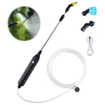 DOUBFIVSY Battery Powered Sprayer, Electric Sprayer Wand Rechargeable Portable Garden Plant Sprayer with 3 Nozzles and 3M Hose Mister Sprayer for Yard Lawn Weeds Plants(5V Sprayer)