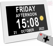 Dementia Clock 2.0 - 7" Day/Night Display, 15 Reminders, Auto DST, Remote Contro