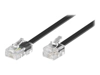 Goobay Western Cable - Telefon/Nätverkskabel - Rj-11/Rj-14 (Hane) Till Rj-45 (Hane) - 3 M - Platt - Svart