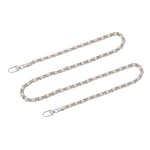 47" Purse Chain Strap with Buckles for Shoulder and Cross Body (Beige + Silver)