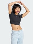 adidas Originals Essentials Rib Tee - Black, Black, Size 2Xl, Women