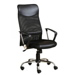 Vs Venta-stock - Fauteuil de bureau Campus inclinable en simili cuir Noir reglable en hauteur et angle du dossier réglable. - noir