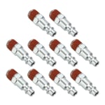 10Pcs 1/4" Male Industrial Air Plug Pneumatic Plugs Silver