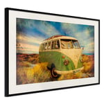 Plakat - Retro Bus - 90 x 60 cm - Sort ramme med passepartout