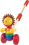 Lion Character Wooden Push Along Animal Toy Walker for Children Toddlers 1-3 NEW