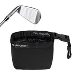 Club Scrub Sac de nettoyage pour club de golf et balle de golf, doublure imperméable avec technologie Clean Face, extérieur en néoprène parfaitement sec, clip amovible, lavable en machine, nettoie les