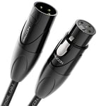 deleyCON Câble Audio XLR 3,0m - Qualité Studio - en Cuivre OFC pur (AWG24) - Câble pour Microphone avec Protection EMI et RFI - Avec Verrouillage en Métal et Contact Plaqués or - 3 Pôles DMX