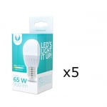 LED-lamppu E27, G45, 10W, 230V, 3000K, keraaminen 5-pack, lämmin valkoinen