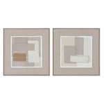 Home ESPRIT Tableau marron beige abstrait urbain 62 x 3,2 x 62 cm (2 unités)