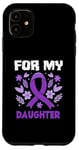 Coque pour iPhone 11 Ruban violet de sensibilisation au lymphome de Hodgkin pour ma fille