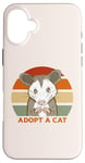 iPhone 16 Plus ADOPT A CAT Funny Possum Opossum Street Cats Cute Kitty Meme Case