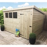 10 x 8 Pressure Treated Pent Garden Shed with Single Door