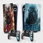 Sticker Pour La Ps5 Kratos, Autocollant Skin Pour La Ps5 Gaming, Console Et Manette, Edition Standard Digital, Skin Kratos (2 Manettes)