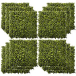 Outsunny 12PCS Artificial Boxwood Wall Panels 50cm x 50cm Grass Privacy Fence Screen Faux Hedge Greenery Backdrop Encrypted Milan Grass for Home Garden Backyard Balcony