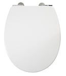 Croydex Haughton Premium Toilet Seat Soft Close, Adjustable Hinges Fit All Standard Toilets, Heavy Duty White Thermoset Plastic, Bottom Fixing, Quick Release Toilet Seat