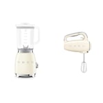 Smeg, Blender BLF03CREU 1,5 L, 4 Vitesses, 4 Fonctions Smoothie, Pulse, Glace Pilée et Autonettoyant & Batteur Électrique HMF01CREU, 9 Niveaux de Vitesse, Fonction Turbo, Système de Démarrage