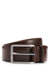 BOSS Mens Erman-L Sz35 Italian-leather belt with engraved-logo buckle