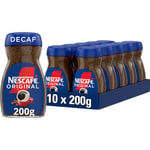 NESCAFÉ Original Decaf Instant Coffee 200g, Rich Aroma, Full and Bold Flavour (Pack of 10)