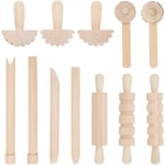 12 PièCes D'Outils D'Argile et de Pâte Accessoires de Comprend des Rouleaux de Marteau Emballage de FêTe Outils de Poterie en Bois Timbres pour L'Art